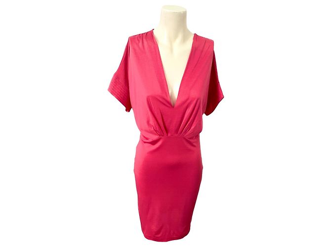 Paul & Joe Vestido midi com manga morcego Paul & Jo. 38 seda e algodão rosa doce