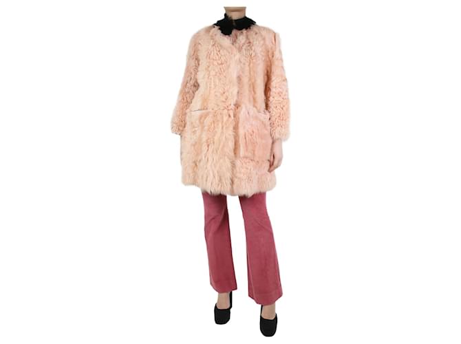 Marni Abrigo de piel rosa - talla UK 6  ref.1238740