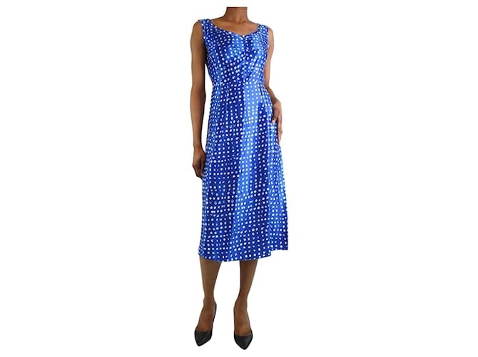 Marni Blue sleeveless polka dot midi dress - size UK 6  ref.1238749