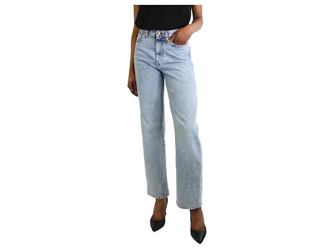 Autre Marque Blue straight-leg washed jeans - size UK 6 Cotton  ref.1238755