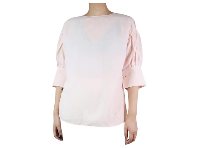 Jil Sander Pink linen-blend top - size UK 8 Viscose  ref.1238757
