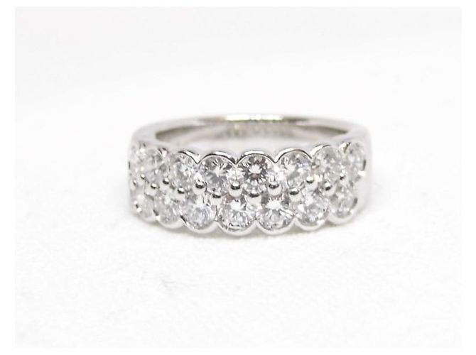 Autre Marque gold band ring 18k diamonds 1,6 about carats Silver hardware