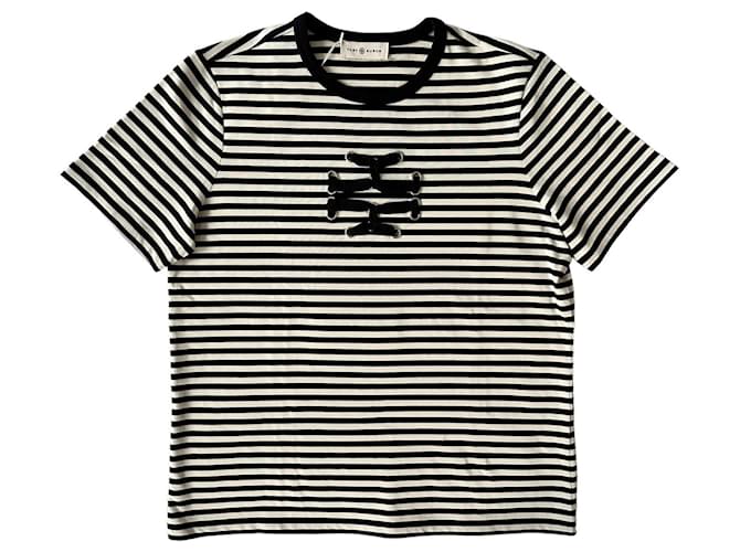 Tory Burch Logo stripes cotton top Multiple colors  ref.1238796