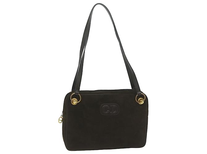 Christian Dior Shoulder Bag Suede Brown Auth bs11631  ref.1238801