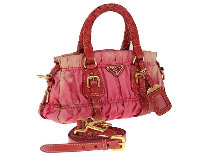 Prada Hand Bag Nylon 2way Pink Auth 65534  ref.1238829