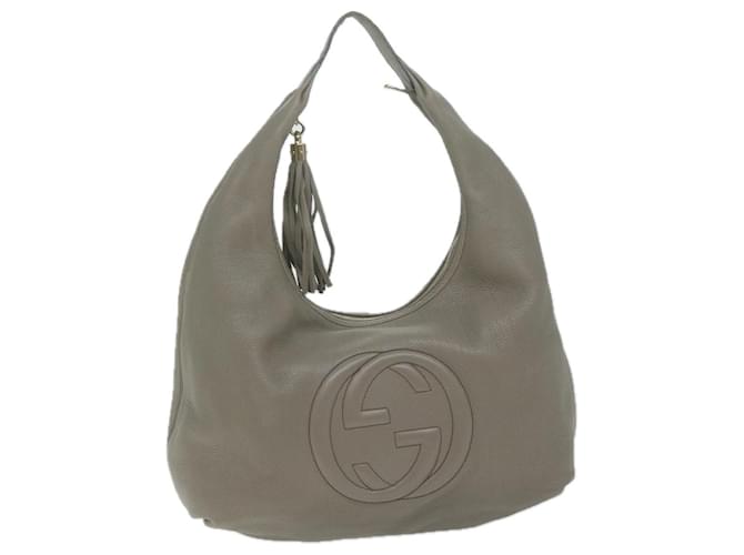GUCCI Soho Shoulder Bag Leather Gray 282304 Auth ep3131 Grey  ref.1238831