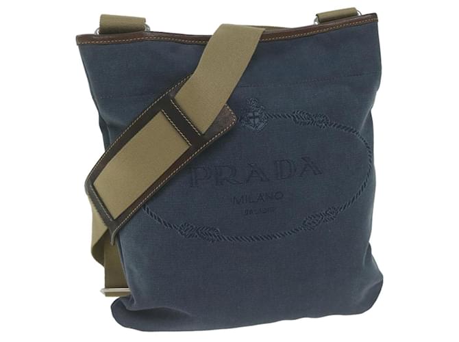 PRADA Shoulder Bag Canvas Navy Auth ep3115 Navy blue Cloth  ref.1238854