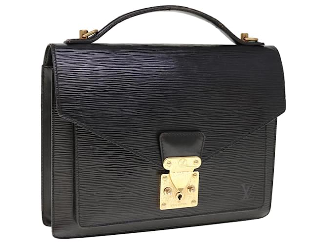 Louis Vuitton Epi Monceau 28 Bolsa de mão preta M52122 LV Auth ep2957 Preto Couro  ref.1238875