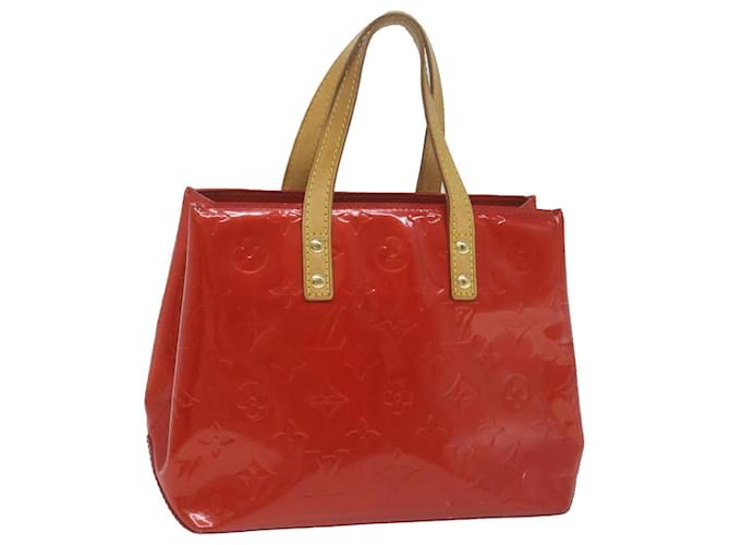 LOUIS VUITTON Monogram Vernis Reade PM Hand Bag Red M91088 LV Auth ep3027 Patent leather  ref.1238883