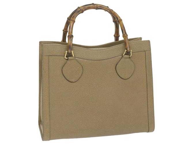 GUCCI Bamboo Hand Bag Leather Beige 002 1186 0260 Auth ep3014  ref.1238893