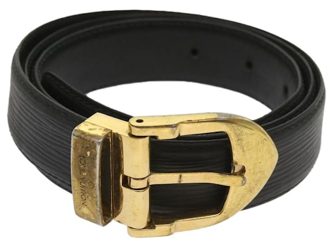 Louis Vuitton Epi Belt 34.3""-38.2"" Black LV Auth ti1521 Leather  ref.1238895