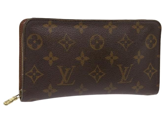 LOUIS VUITTON Monogram Porte Monnaie Zip Long Wallet M61727 LV Auth 63889 Cloth  ref.1238898