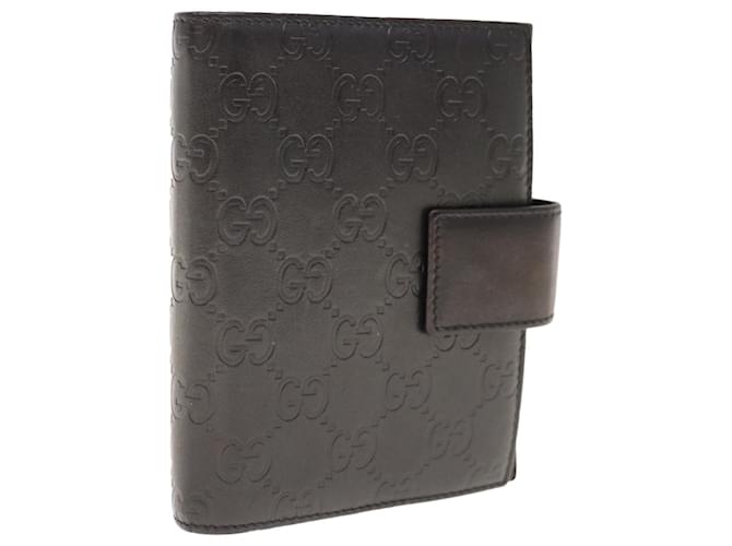 GUCCI GG Canvas Day Planner Cover Cuir Noir Auth yk10286  ref.1238901