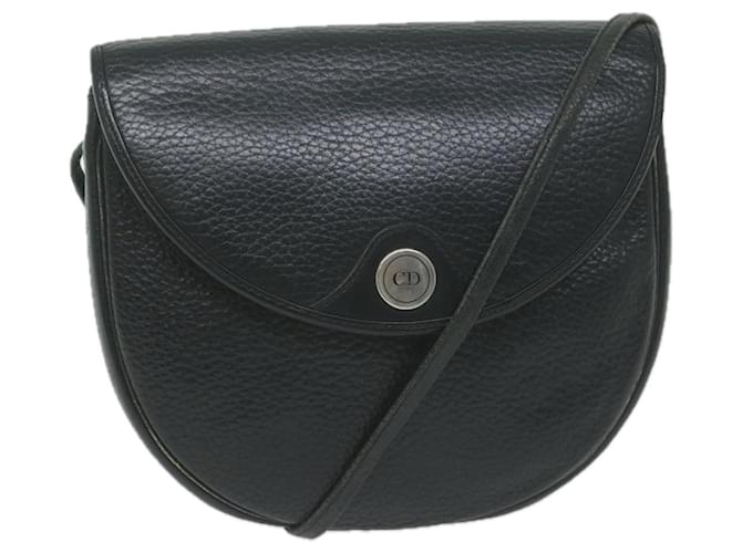 Christian Dior Shoulder Bag Leather Black Auth fm3173  ref.1238902