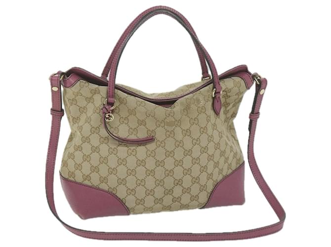 Gucci GG Canvas Hand Bag 2camino Beige 353120 EP de autenticación3011  ref.1238912