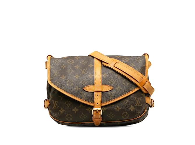 Brown Louis Vuitton Monogram Saumur 30 Crossbody Bag Leather  ref.1238963