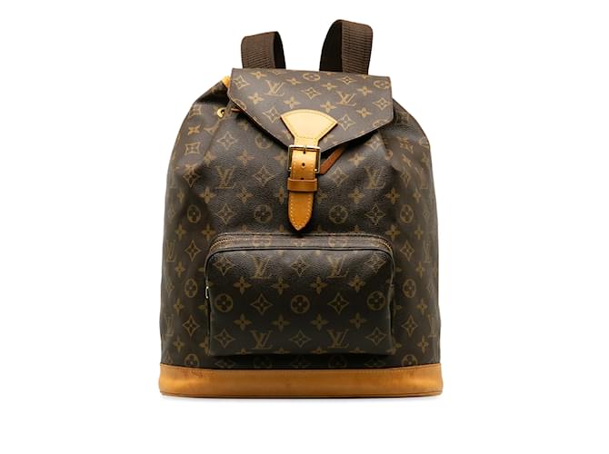 Brown Louis Vuitton Monogram Montsouris GM Backpack Cloth  ref.1238985