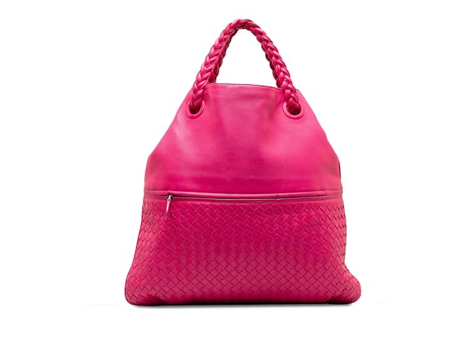 Pink Bottega Veneta Intrecciato Julie Tote Leather  ref.1239013