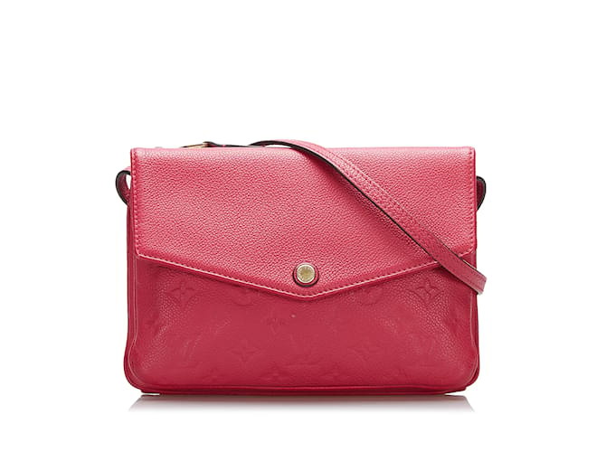 Red Louis Vuitton Monogram Empreinte Twice Crossbody Bag Cuir Rouge  ref.1239021