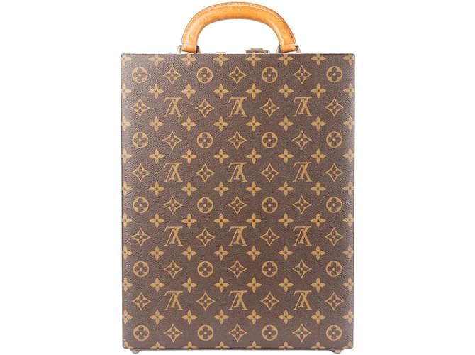 Louis Vuitton Canvas Monogram President Briefcase Brown Leather  ref.1239064