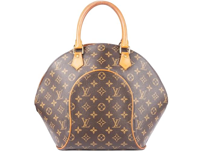 Louis Vuitton Canvas Monogram Ellipse MM Handbag Brown Leather  ref.1239067