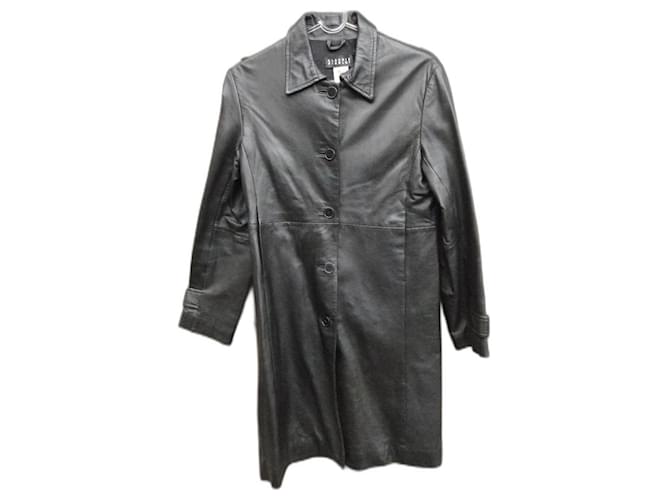 manteau de cuir Claudie Pierlot taille 36 Noir  ref.1239075