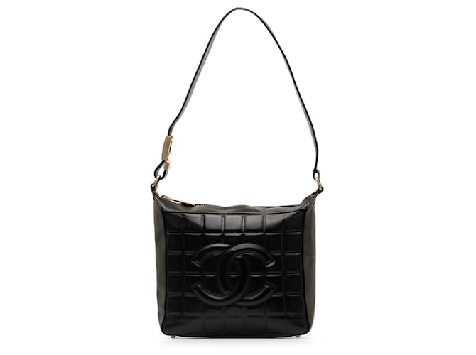 Chanel Black CC Choco Bar Shoulder Bag Leather  ref.1239154