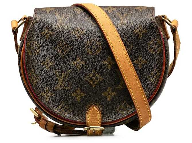 Louis Vuitton Brown Monogram Sac Tambourine Leather Cloth  ref.1239155