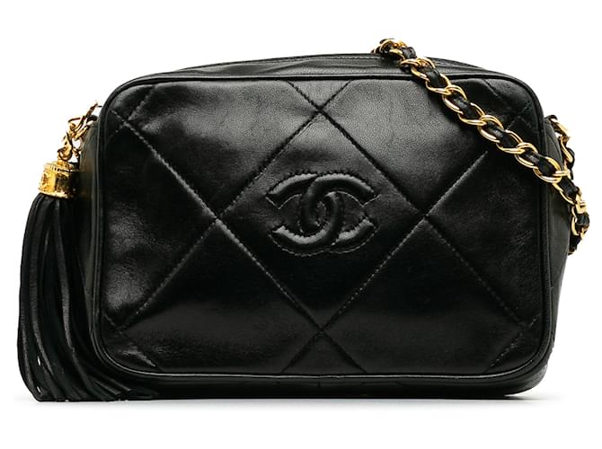 Chanel CC Matelasse Tassel Camera Bag Noir Cuir  ref.1239177