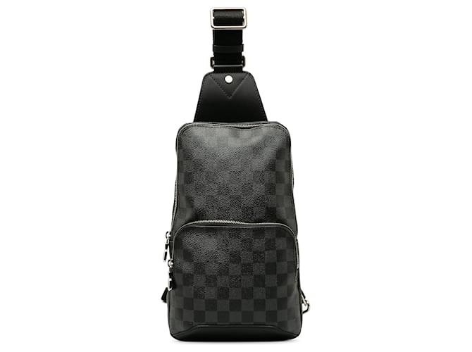 Louis Vuitton Black Damier Graphite Avenue Sling Cloth  ref.1239185