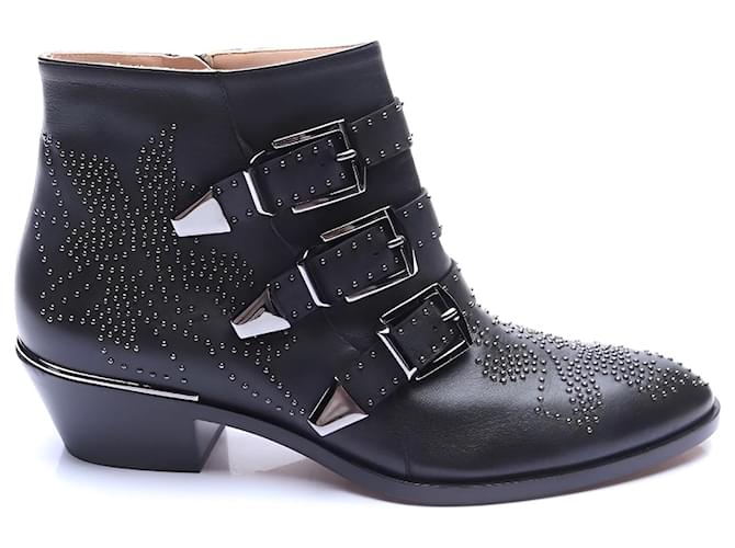 Chloé botas de tornozelo Preto Couro  ref.1239191