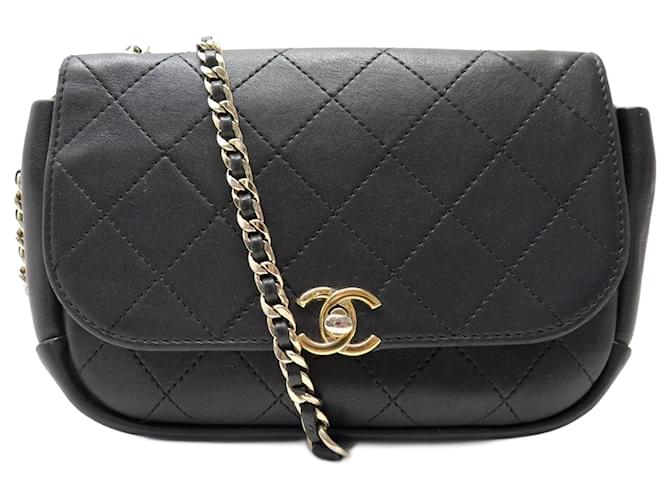 CHANEL FLAP TIMELESS CROSSBODY HANDBAG IN BLACK QUILTED PURSE LEATHER  ref.1239250