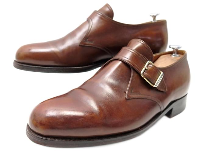 JM WESTON SHOES 531 7.5E 41.5 LOAFERS WITH BUCKLE IN BROWN LEATHER SHOES  ref.1239253