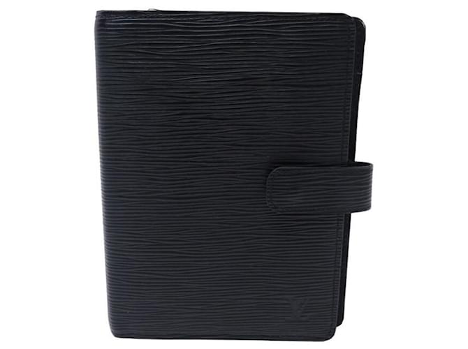 LOUIS VUITTON COVER FUNCTIONAL DIARY HOLDER MM IN BLACK EPI LEATHER DIARY  ref.1239281