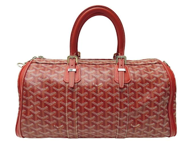 NEUF SAC A MAIN GOYARD CROISIERE 40 DE VOYAGE TOILE ROUGE BAGAGE NEW TRAVEL BAG  ref.1239292