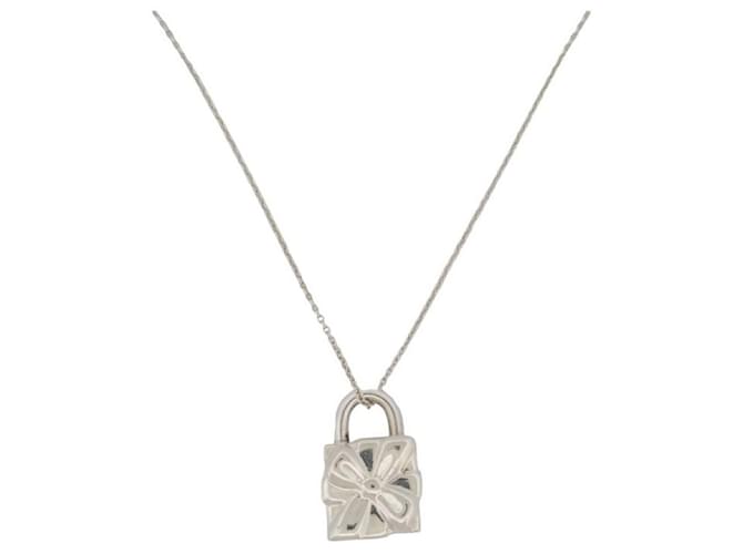 TIFFANY & CO NECKLACE PADLOCK PENDANT GIFT 40 money 925 15GR GIFT NECKLACE Silvery Silver  ref.1239297