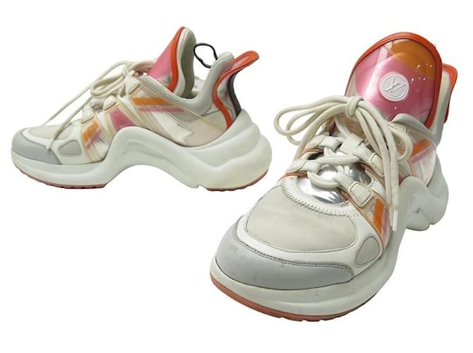 CHAUSSURES LOUIS VUITTON BASKETS ARCHLIGHT LV 40 SNEAKERS WHITE PINK SHOES Cuir Multicolore  ref.1239303