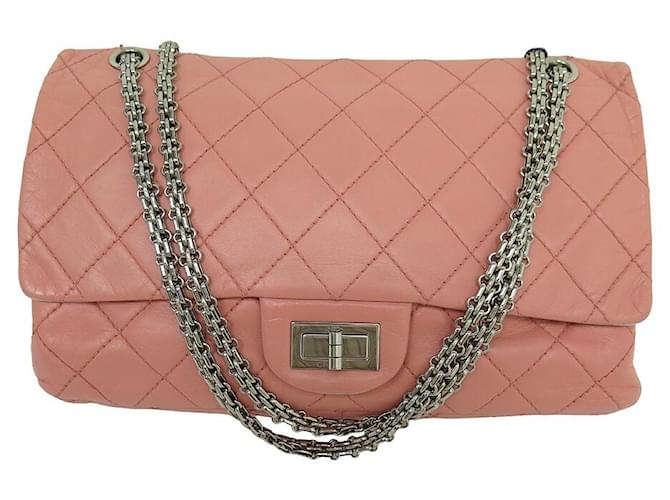 Chanel handbag 2.55 LARGE JUMBO PINK QUILTED LEATHER CROSSBODY BAG  ref.1239345