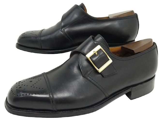 JM WESTON LOAFERS WITH BUCKLE 678 7.5E 41.5 wide 42 Shoe trees Black Leather  ref.1239349