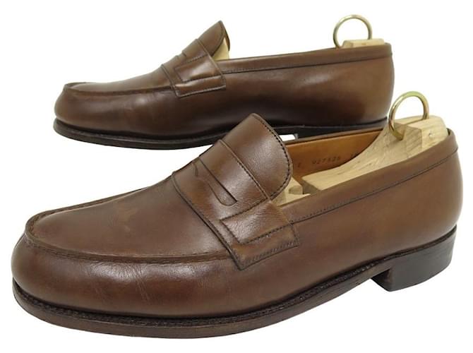 JM WESTON LOAFERS 180 6.5E 40.5 wide 41 LEATHER LOAFERS SHOES Brown  ref.1239350