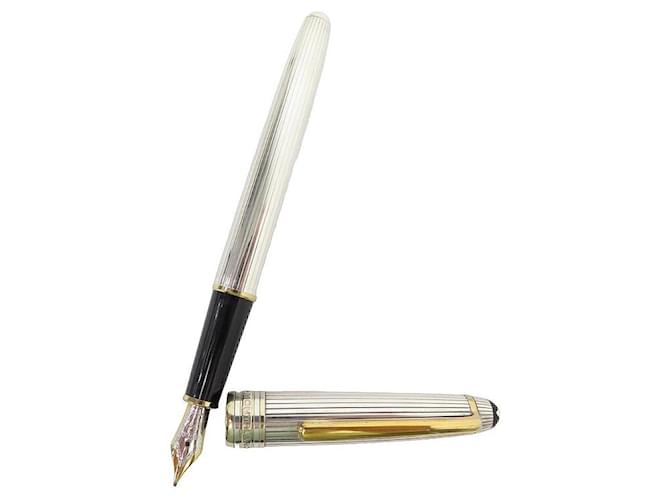 MONTBLANC MEISTERSTUCK SOLITAIRE DUE SILVER FOUNTAIN PEN 925 SILVER PEN Silvery  ref.1239354