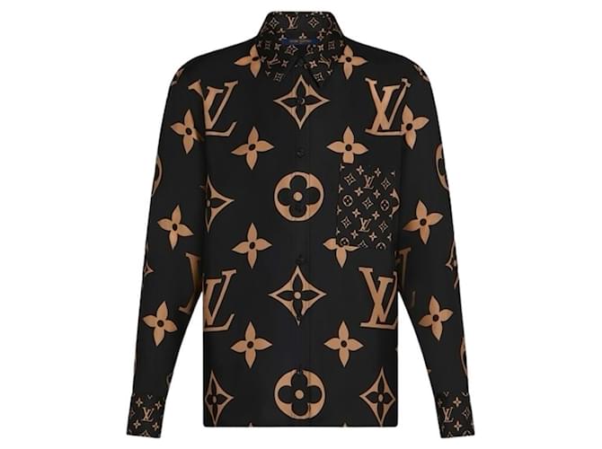 Louis Vuitton Tops Black Silk  ref.1239375
