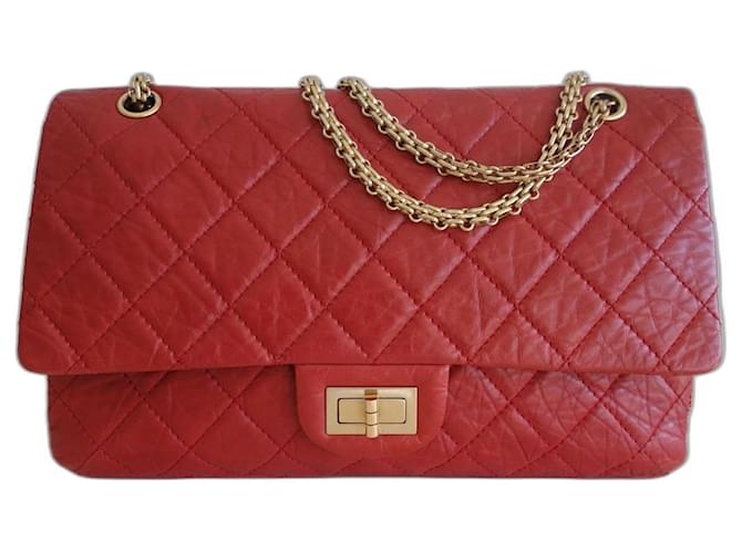 Chanel bag 2.55 ROUGE Red Leather  ref.1239385
