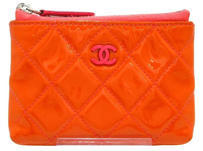 Chanel Matelassé Orange Leder  ref.1239654