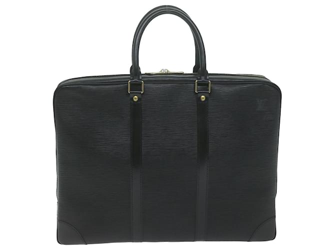 Louis Vuitton Porte Documents Voyage Black Leather  ref.1239690