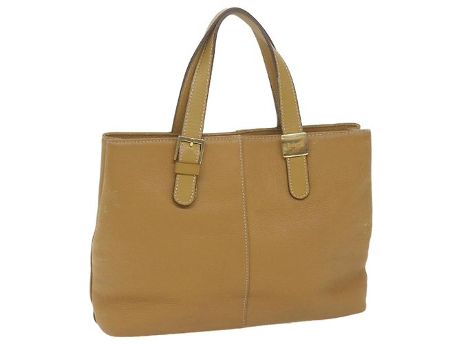 Autre Marque Burberrys Einkaufstasche Leder Beige Auth fm3177
