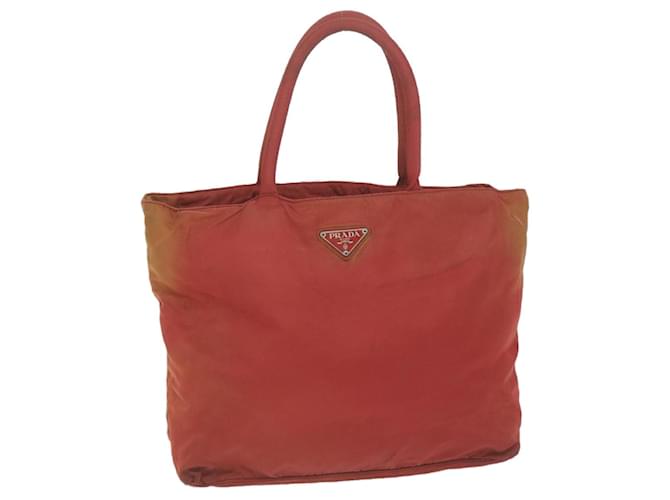 PRADA Hand Bag Nylon Red Auth 63900  ref.1239797