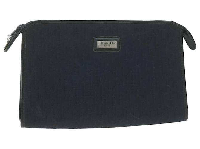 Christian Dior Trotter Canvas Clutch Bag Navy Auth ep3078 Navy blue Cloth  ref.1239804