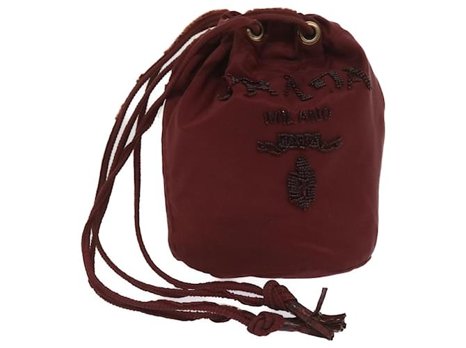 PRADA Shoulder Bag Nylon Red Auth bs11698  ref.1239813