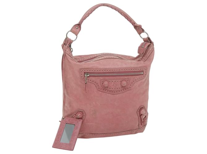 Day BALENCIAGA Bedeckte riesige Tageshandtasche aus Leder in Rosa 204527 Auth ep2973 Pink  ref.1239823